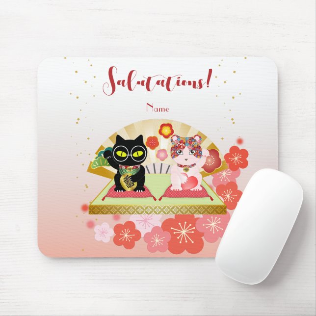 Maneki Neko Lucky Poiluna Mouse Pad (With Mouse)