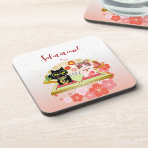 Maneki Neko Lucky Poiluna rubber Coaster