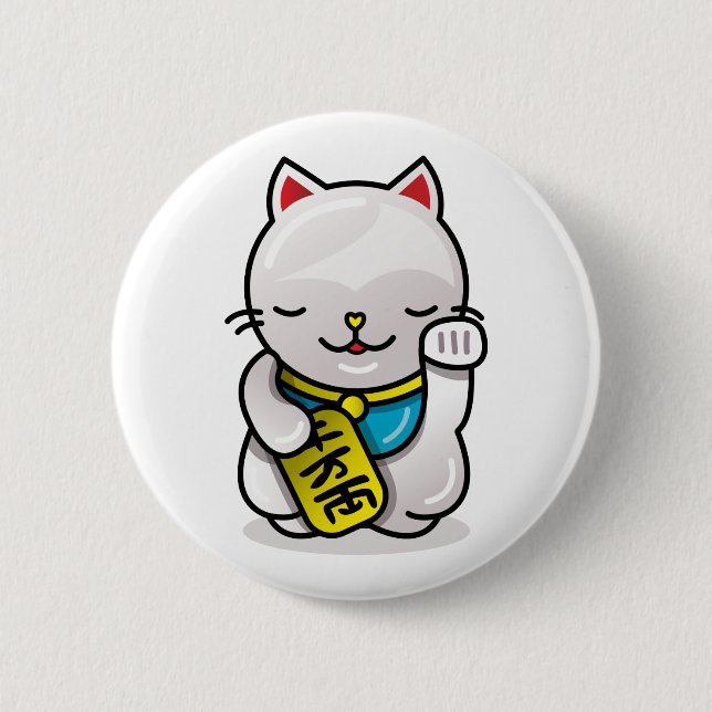 maneki neko (NEW!) 6 Cm Round Badge (Front)