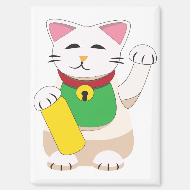 Maneki Neko or Beckoning Cat Magnet (Front)
