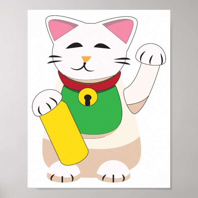 Maneki Neko or Beckoning Cat Poster (Front)