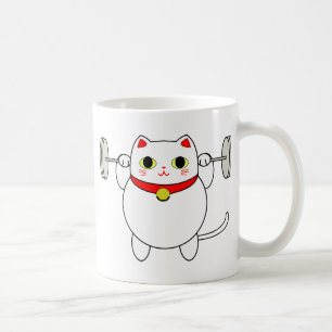 Maneki Neko Squatting Cat Coffee Mug