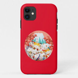 Manekineko Hanami Party iPhone 11 Case