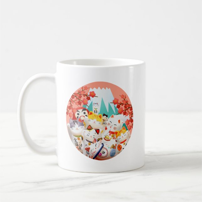 Manekineko Hanami Party Coffee Mug (Left)