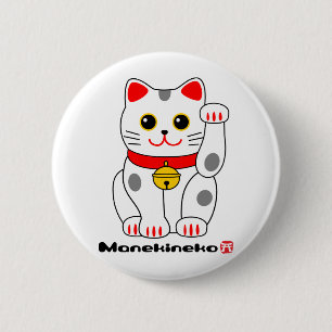 Manekineko-Lucky cat 6 Cm Round Badge
