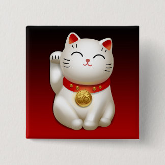 Manekineko swipes in 15 cm square badge