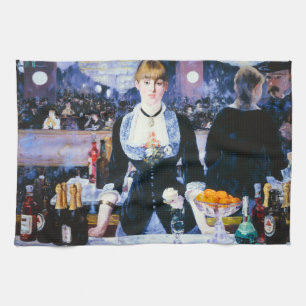 Manet Bar at the Folies Bergere Kitchen Towel