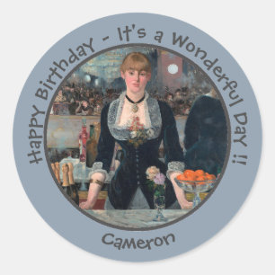 Manet Bar at the Folies-Bergère Party Collection Classic Round Sticker