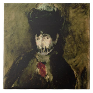 Manet Berthe Morisot Wearing a Veil, 1872 Ceramic Tile
