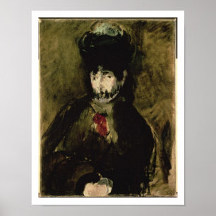 Manet Berthe Morisot Wearing a Veil, 1872 Poster