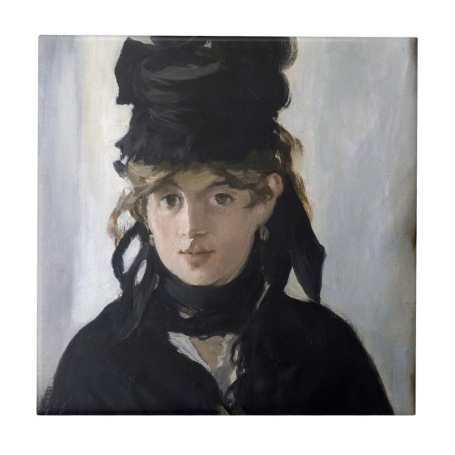 Manet - Berthe Morisot with a bouquet of violets Ceramic Tile (Front)