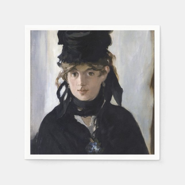 Manet - Berthe Morisot with a bouquet of violets Napkin (Front)