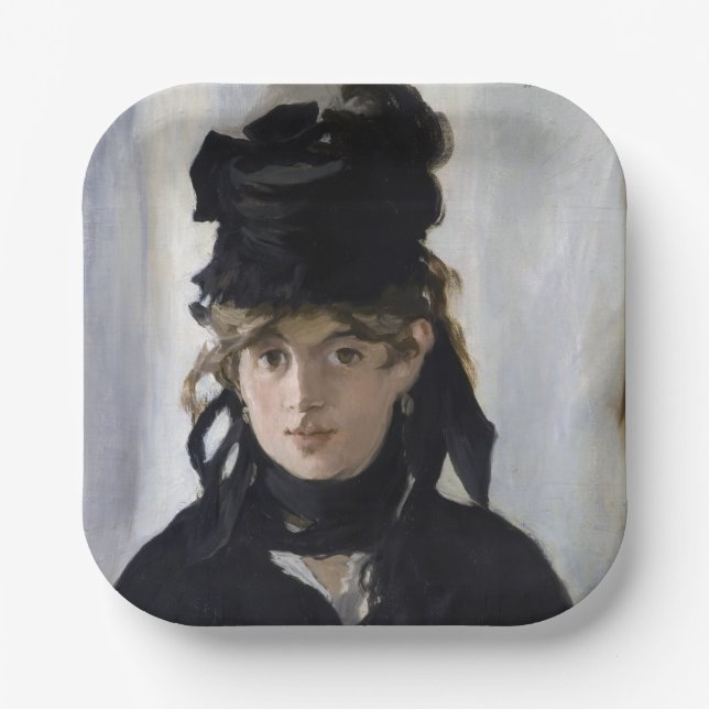 Manet - Berthe Morisot with a bouquet of violets Paper Plate (Front)