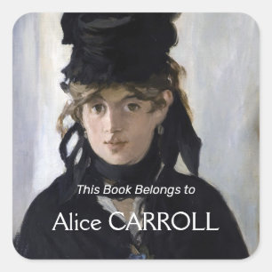 Manet - Berthe Morisot with a bouquet of violets Square Sticker