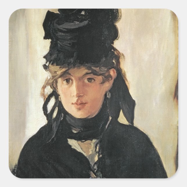 Manet | Berthe Morisot with a Bouquet of Violets Square Sticker (Front)