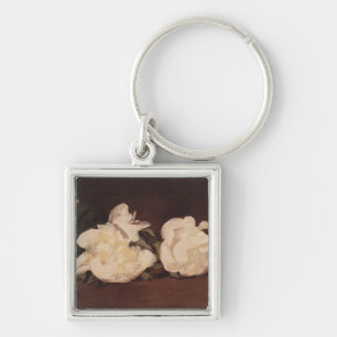 Manet   Branch of White Peonies and Secateurs Key Ring