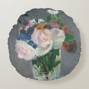 Manet   Flowers in a Crystal Vase, c.1882 Round Cushion