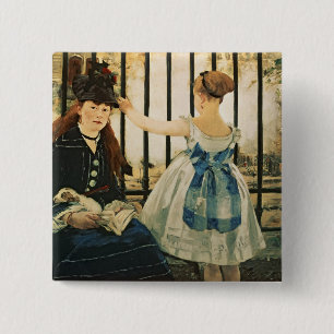 Manet   Gare St. Lazare, 1872-3 15 Cm Square Badge