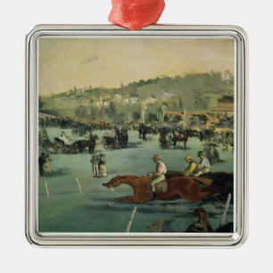 Manet   Horse Racing, 1872 Metal Tree Decoration