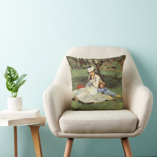 Manet Impressionist French Family Garden Painting Cushion