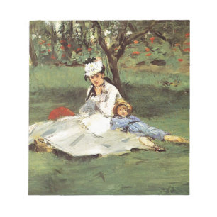 Manet Impressionist French Family Garden Painting Notepad