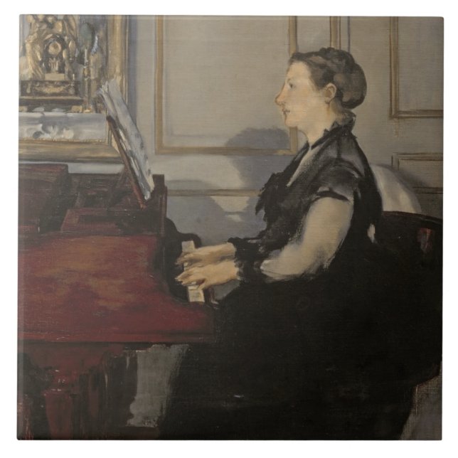 Manet | Madame Manet at the Piano, 1868 Tile (Front)
