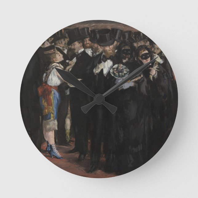 Manet | Masked Ball at the Opera, 1873 Round Clock (Front)