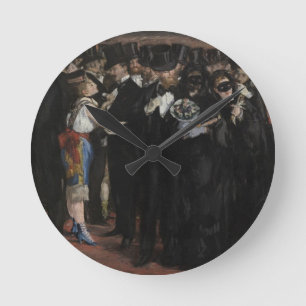 Manet Masked Ball at the Opera, 1873 Round Clock