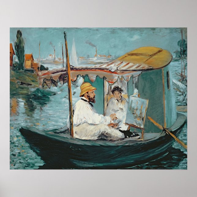 Manet | Monet in his Floating Studio, 1874 Poster (Front)