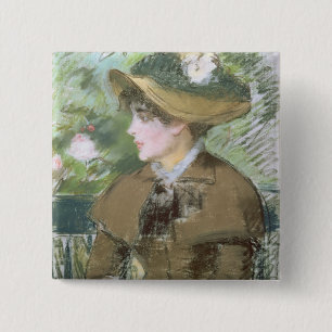 Manet   On the Bench, 1879 15 Cm Square Badge
