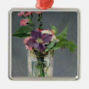 Manet Pinks and Clematis in a Crystal Vase, 1882 Metal Tree Decoration