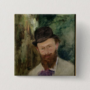Manet   Portrait of Edouard Manet  c.1880 15 Cm Square Badge