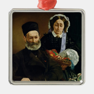 Manet Portrait of M and Mme Auguste Manet Metal Ornament