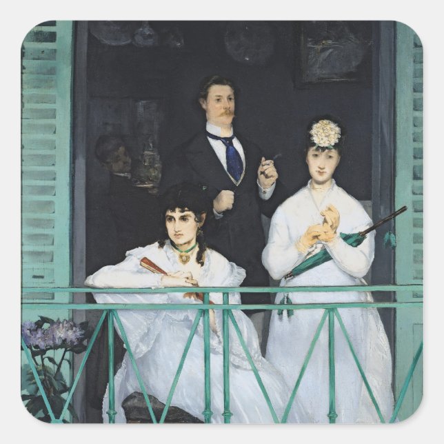 Manet | The Balcony, 1868-9 Square Sticker (Front)