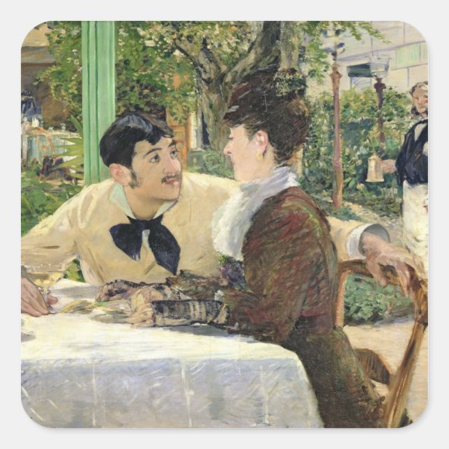 Manet | The Garden of Pere Lathuille, 1879 Square Sticker (Front)