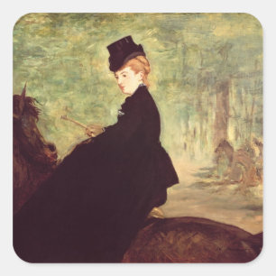 Manet   The Horsewoman, 1875 Square Sticker