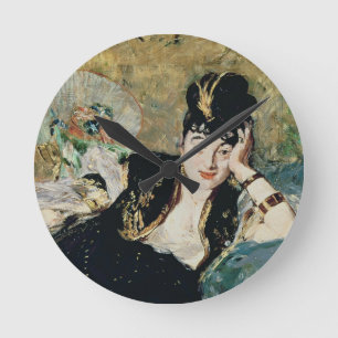 Manet   The Lady with Fans Round Clock