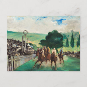 Manet - The Races at Longchamp Postcard