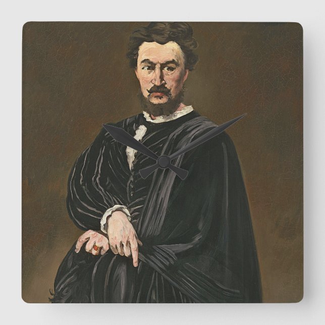 Manet | The Tragedian Actor (Rouviere as Hamlet) Square Wall Clock (Front)