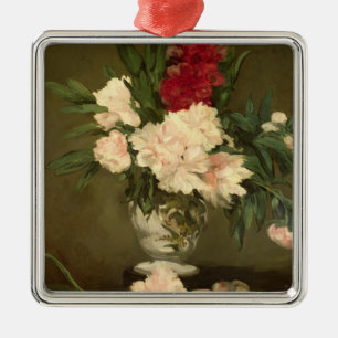 Manet Vase of Peonies on a Small Pedestal, 1864 Metal Ornament