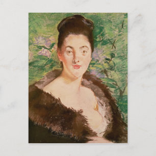 Manet   Woman in a fur coat Postcard