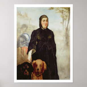 Manet   Woman With Dogs, 1858 Poster