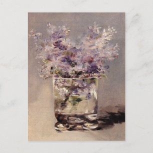 Manet's Lilacs in a Glass Postcard
