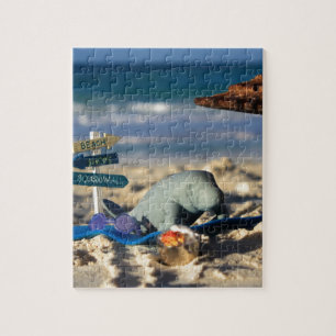 Manfred the Manatee at the Beach Jigsaw Puzzle