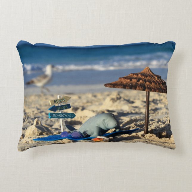 Manfred the Manatee Decorative Cushion (Front)
