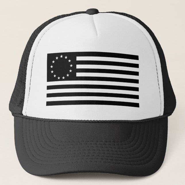 Manga, Betsy Ross Flag or Circle American Flag Trucker Hat (Front)