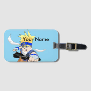 Manga Boy Luggage Tag, Customisable Tag