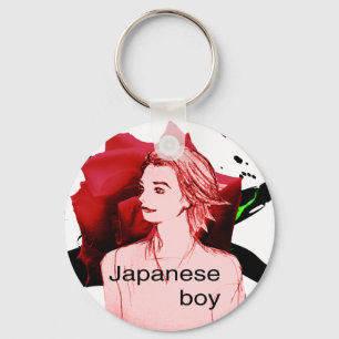 MANGA boy rose flower Key Ring