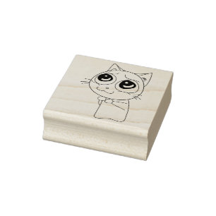 manga cat art stamp