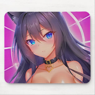 Manga Cat Girl "Eyes on you" Mouse Pad